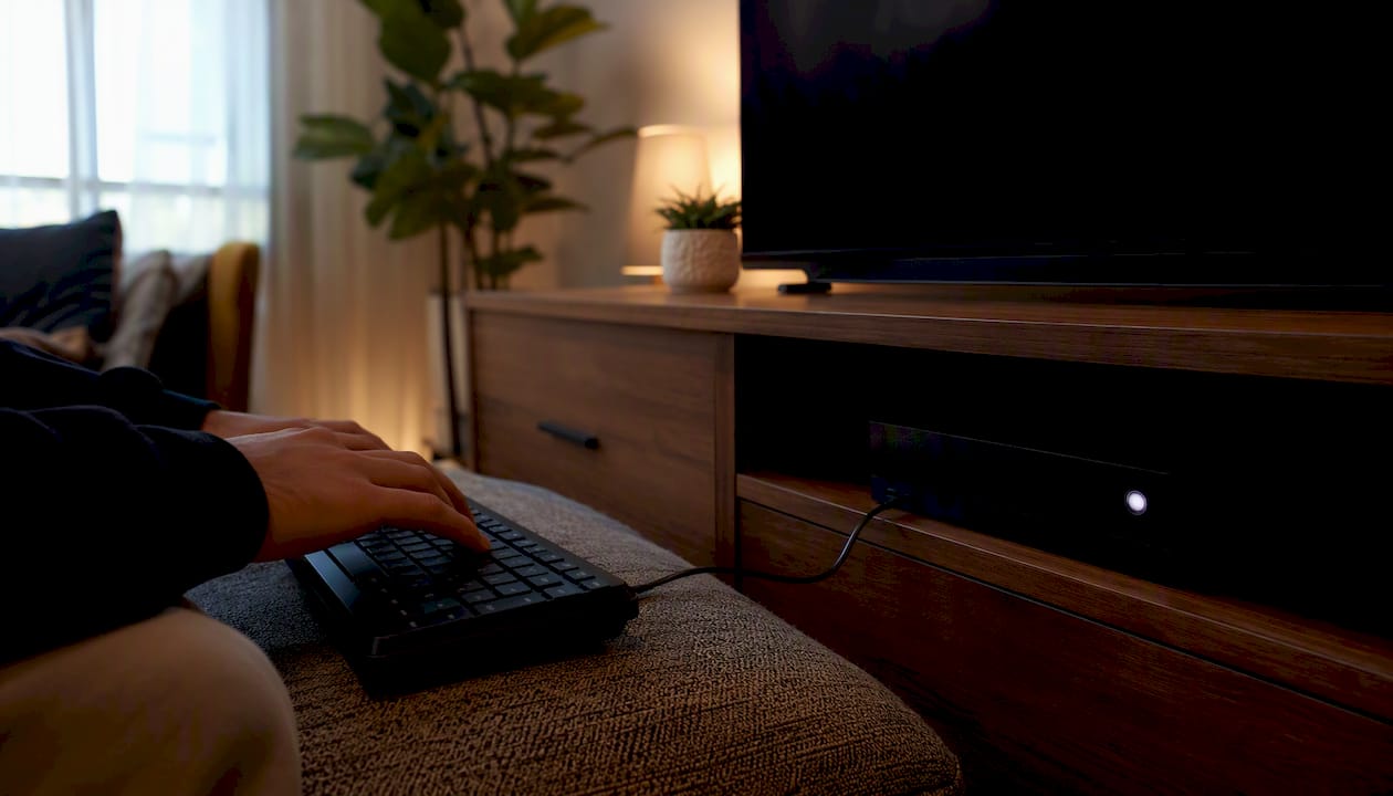USB keyboard connected to Xbox console